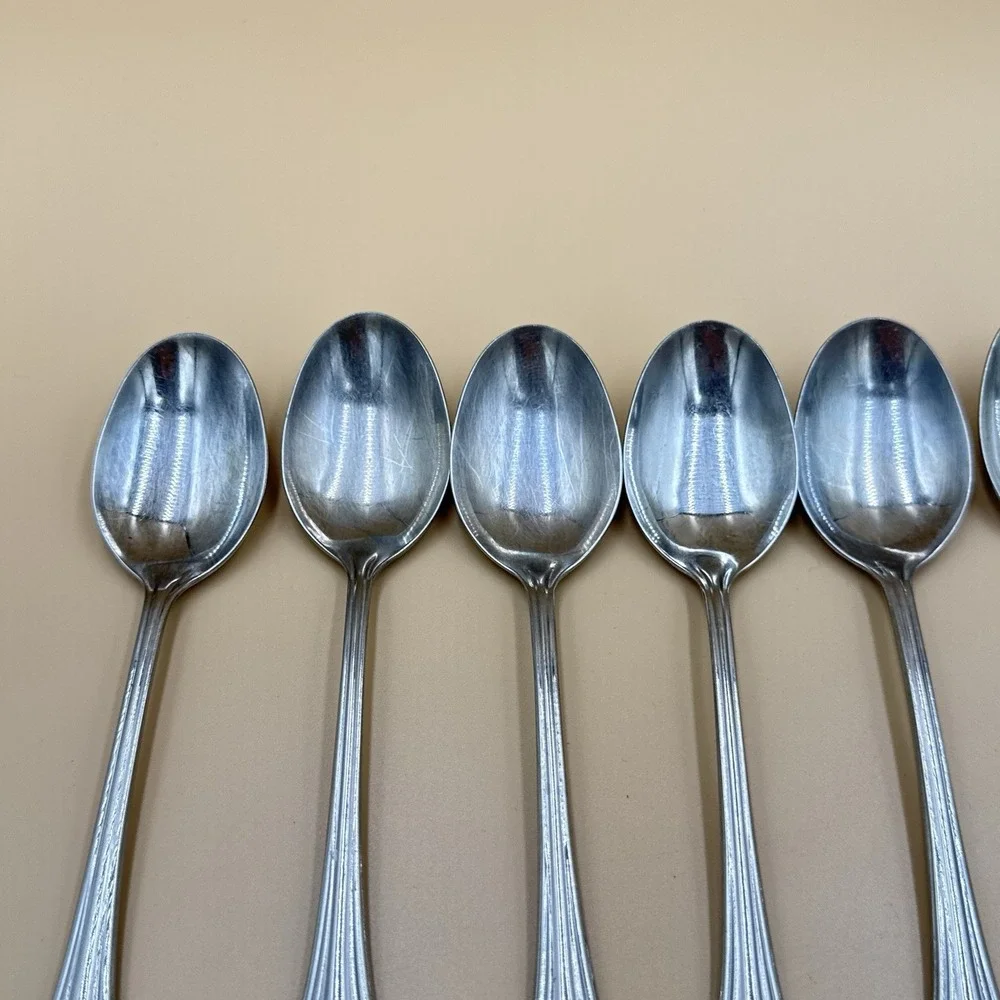 Oneida Bancroft Stainless Flatware Spoon Lot - 7 Oval Soup Spoons Replacements